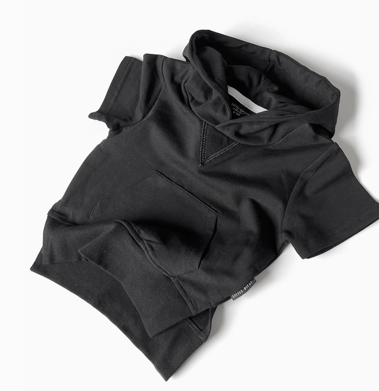 Little Bipsy - Short Sleeve Hoodie - Black|97761