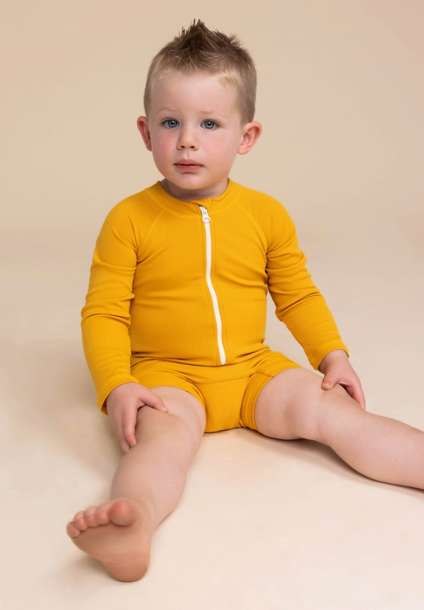 Roco Swim - Zip Rashguard Yellow Ribbed|88533