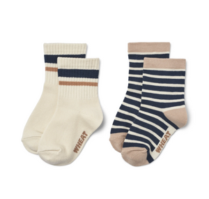 Wheat - 2 pk Jamie Socks Blue|164362