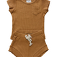 Mebie Baby - Mustard Ribbed Short Set|91241