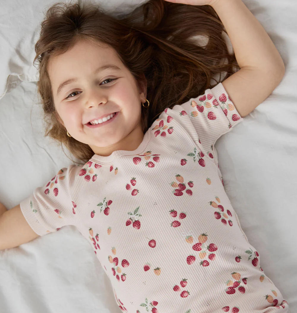 Petit Lem - 2 Piece PJ - Strawberry Bow|187322