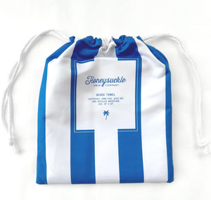 Honeysuckle - Beach Towel - Cobalt Blue Stripe|203272