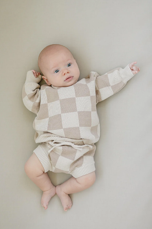 Mebie Baby - Checkered Knit Sweater|105252