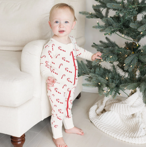Parade Organics - '2-Way' Zip Holiday Romper Candy Canes|173326