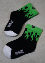 Little Trouble - Green Flame Crew Socks|205841