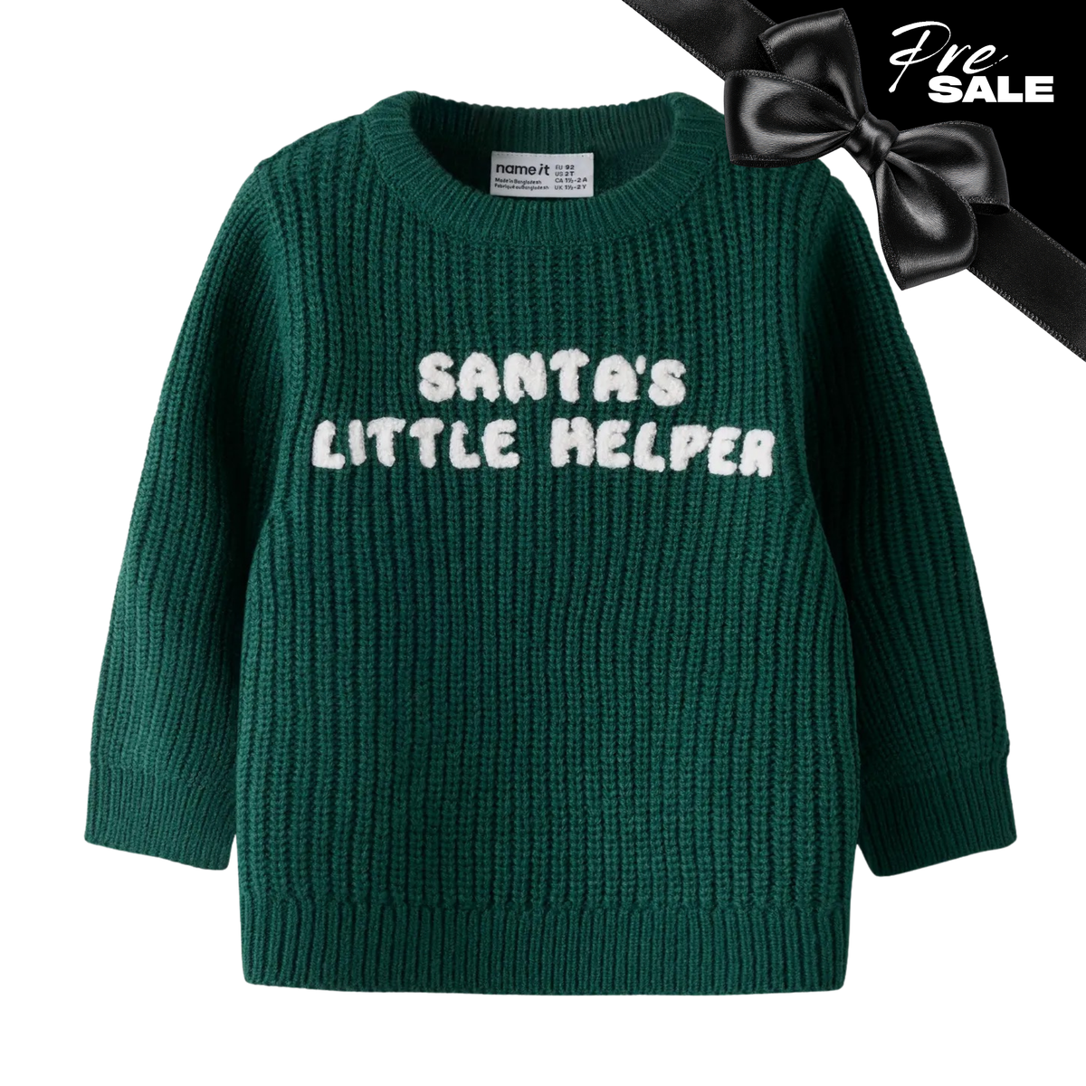 Pre Sale: Name It - Santas Helper Sweater Green 9233