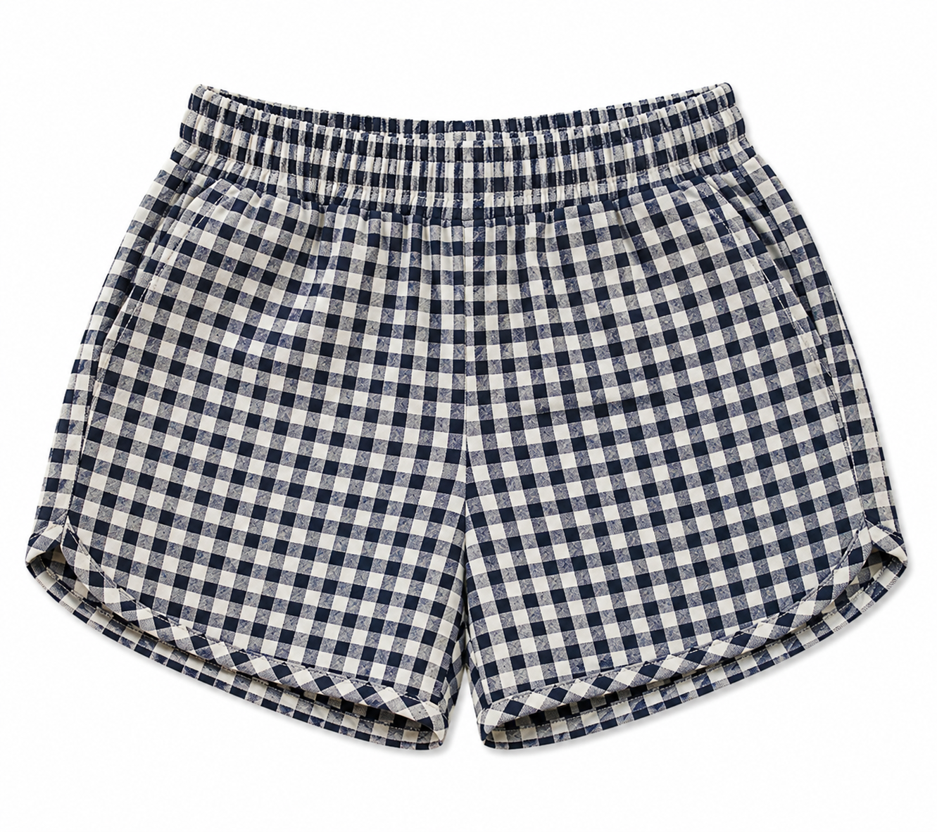 Mebie Baby -Navy Gingham Shorts - 6T