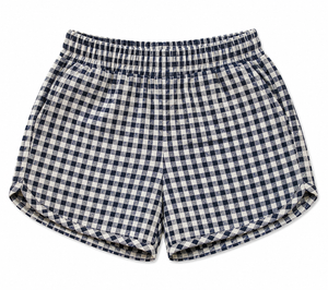 Mebie Baby -Navy Gingham Shorts - 6T