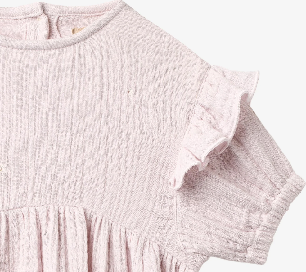 Wheat - Dress 3/4 Sleeve Gro purple light flowers|197174