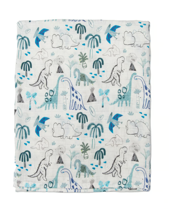 Loulou Lollipop - Muslin Swaddle - Dinosaurs|136255