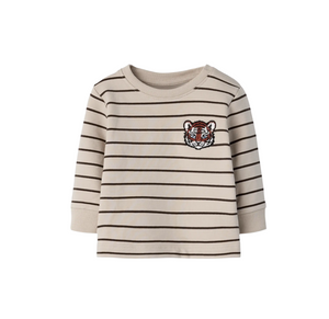 Name It - Mocha Striped Tiger Sweatshirt|213787