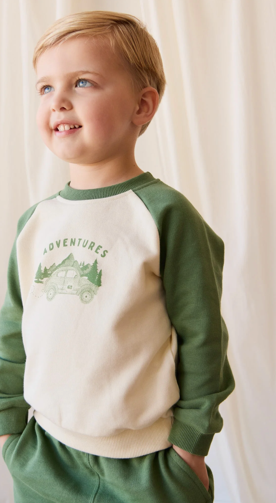 Jamie Kay - Organic Cotton Alden Sweatshirt Adventure Buggy Snow Pea|176740