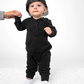 Little Bipsy  - Black Waffle Romper|80280