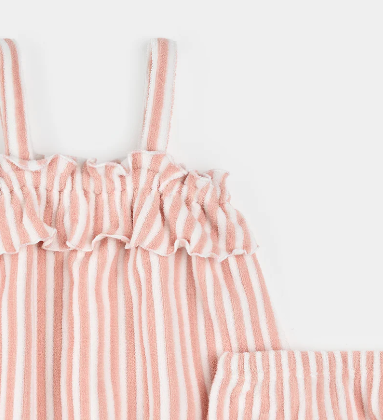 Petit Lem - Pinstripe Pink Bloomer Set|197883
