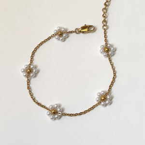 Pearl Flower Bracelet - 18K PVD Gold Plating|176878