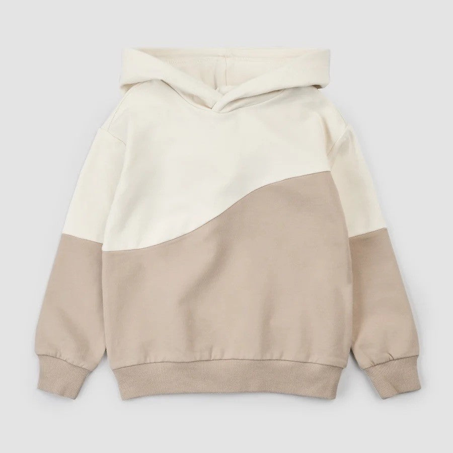 Miles The Label - Birch and Taupe Hooded Sweatshirt|182475