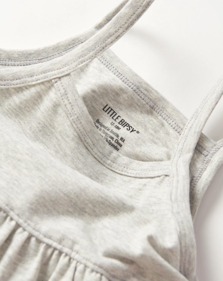 Little Bipsy - Jersey Tank Dress - Light Heather Grey|142528
