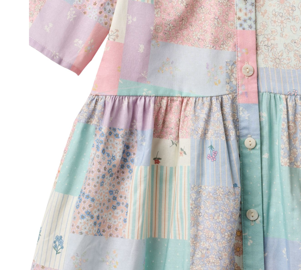 Wheat - Dress S/S Annabell Patchwork Flowers|191195