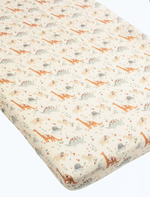 Muslin Fitted Crib Sheet - Baby Dinomite|136236