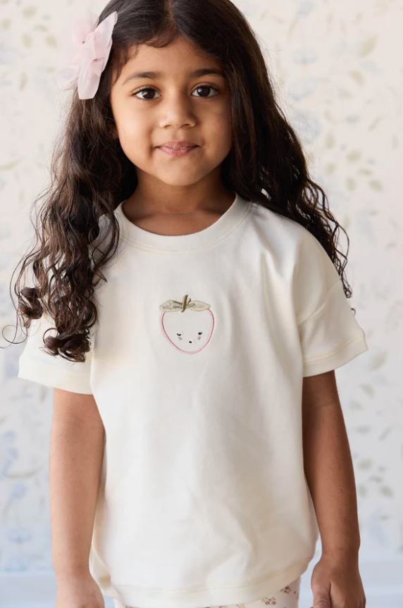 Jamie Kay - Pima Cotton Mimi Top - Parchment Blushing Berry|136614
