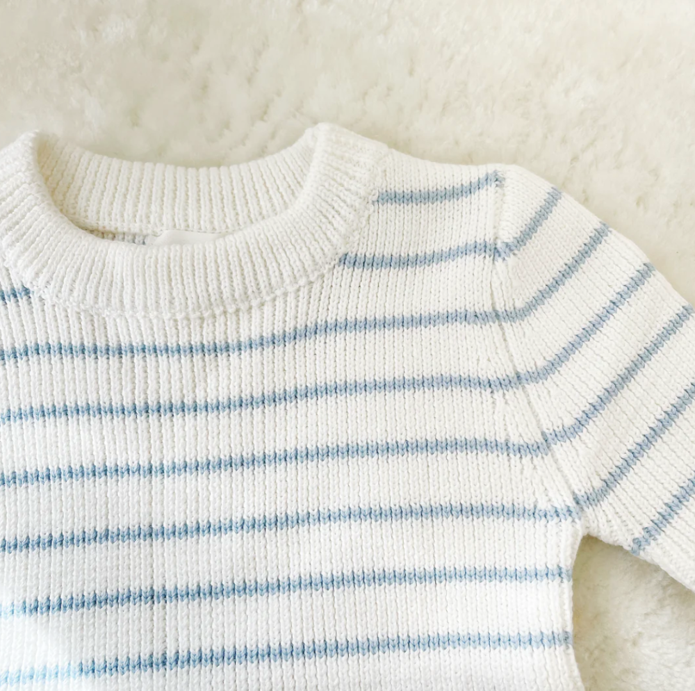 Adored - Liam Knitted Top Blue Stripes|69284