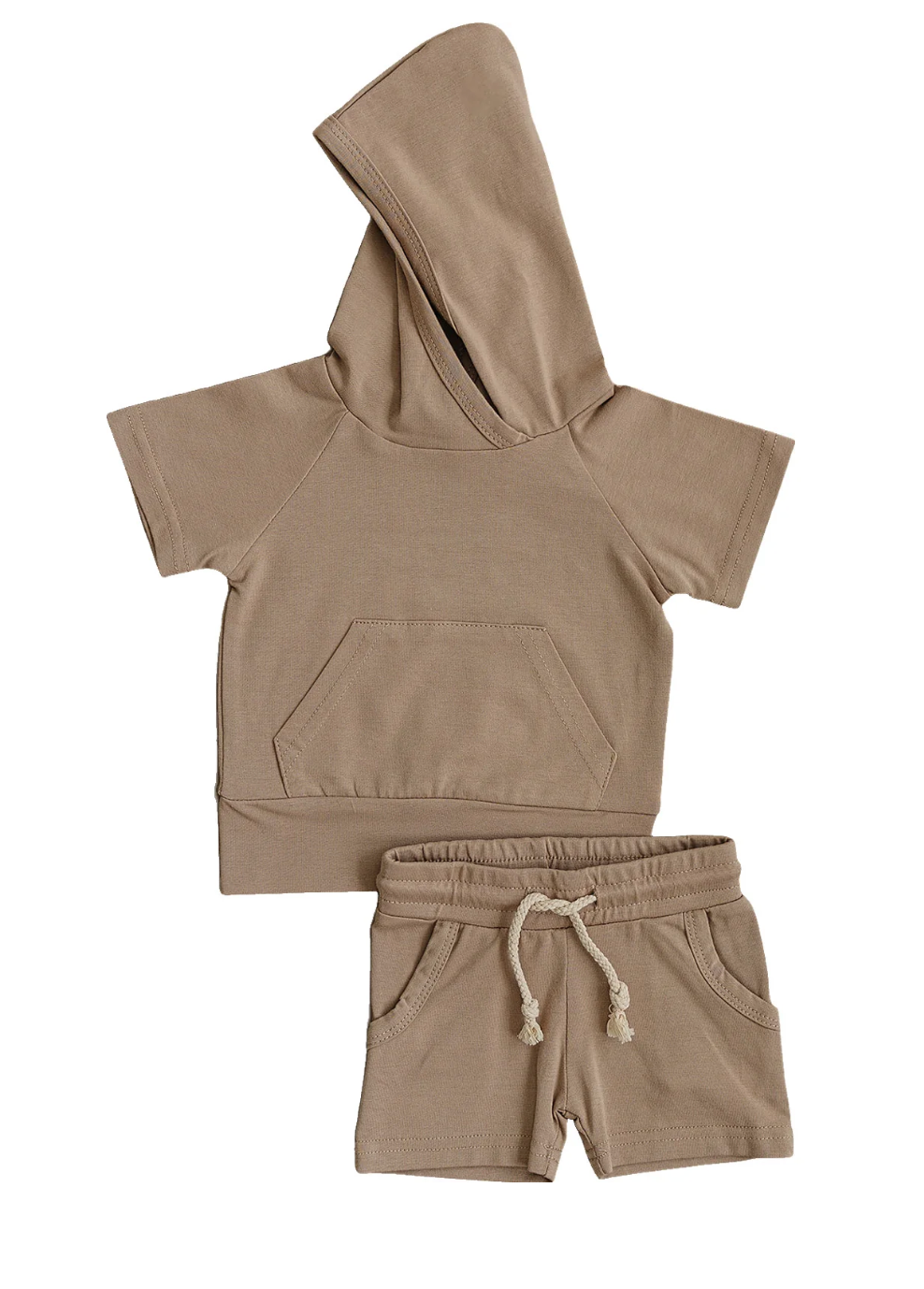 Sand Hooded Tee and Pocket Short Set|87444