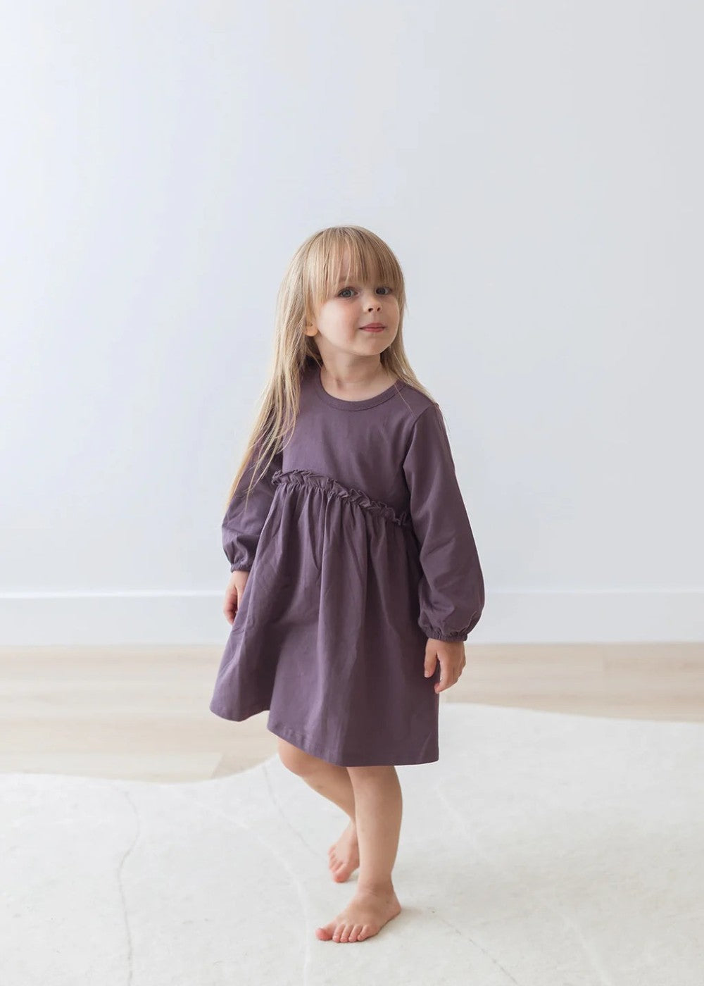 Mila & Co - Long Sleeve Jersey Dress | Elderberry|112442