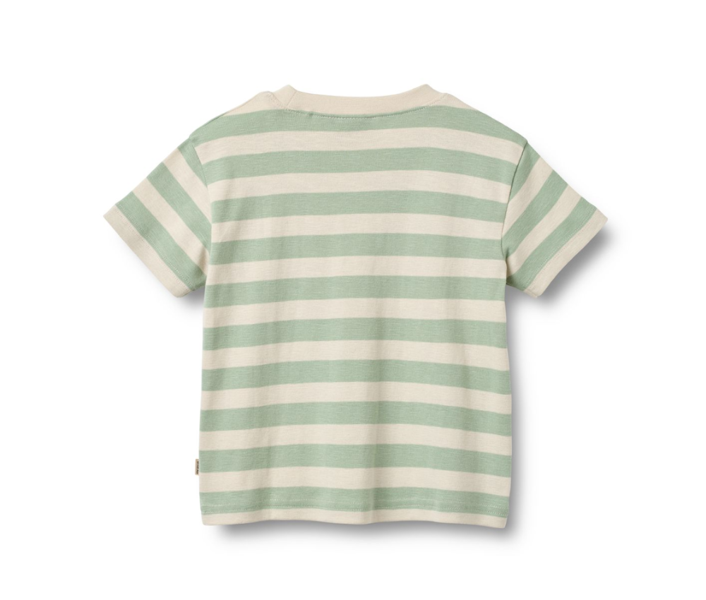 Wheat - T-shirt S/S Liam Mint Stripe|191238
