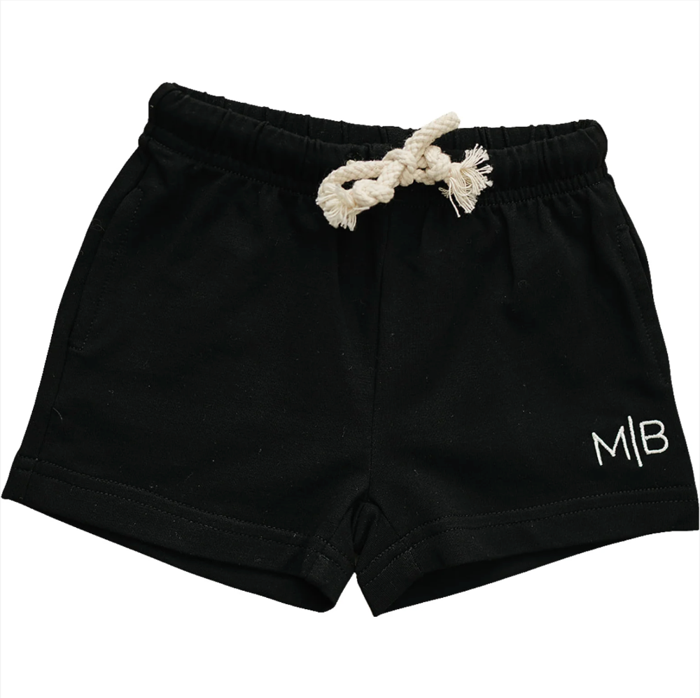 Mebie Baby - Black Pocket Cotton Shorts|205229
