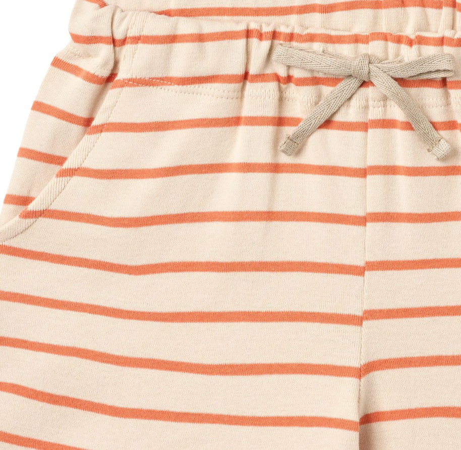 Wheat - Jersey Shorts Kalle Orange Stripe|197212