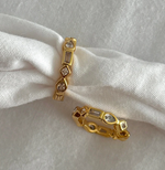 Raha Hoops- White Zirconia - 18K PVD Gold Plating|177210