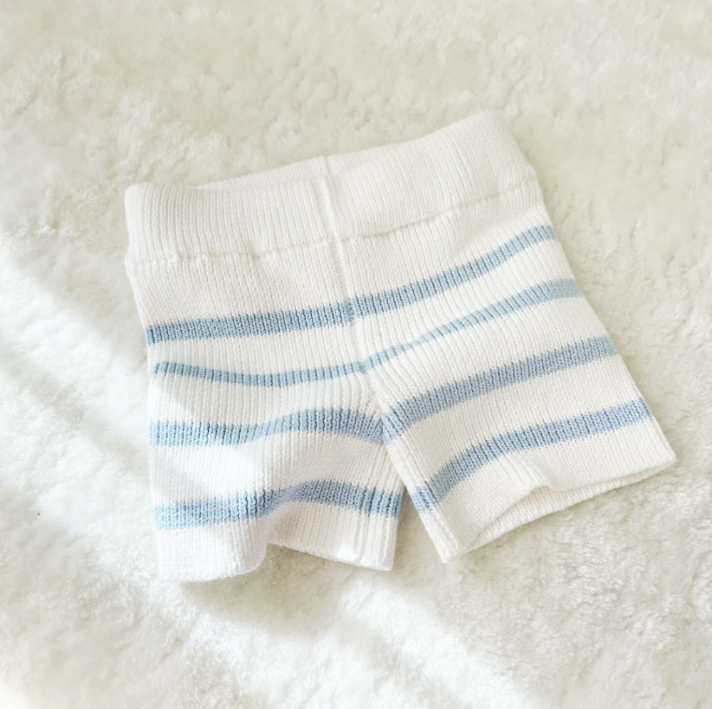 Adored - Liam Knitted Shorts- Blue Stripes|69294