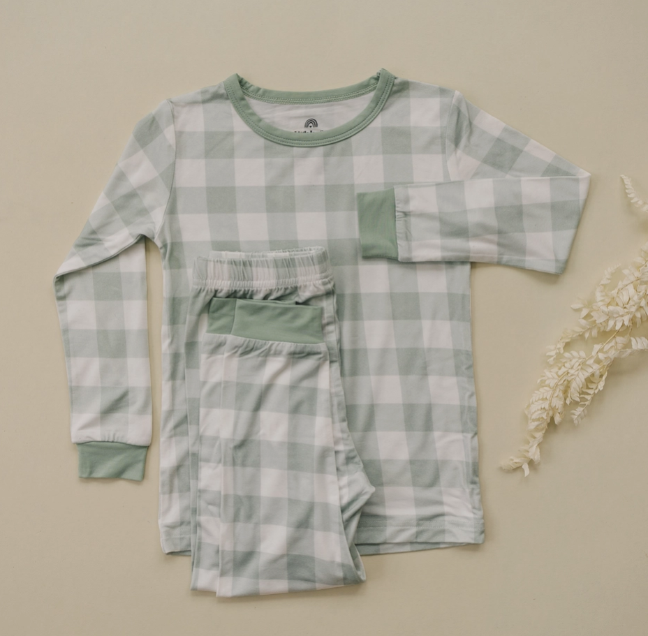 Little Joy Co. - Sage Gingham 2pc Bamboo|88027