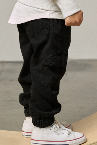 Little Bipsy - Cotton Twill Cargo Jogger - Black|164280