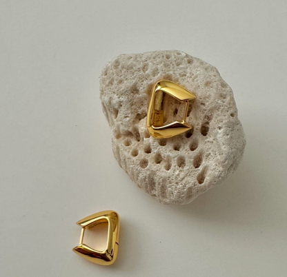 Pyramid Earrings- Small Gold - 18K PVD Gold Plating|186974