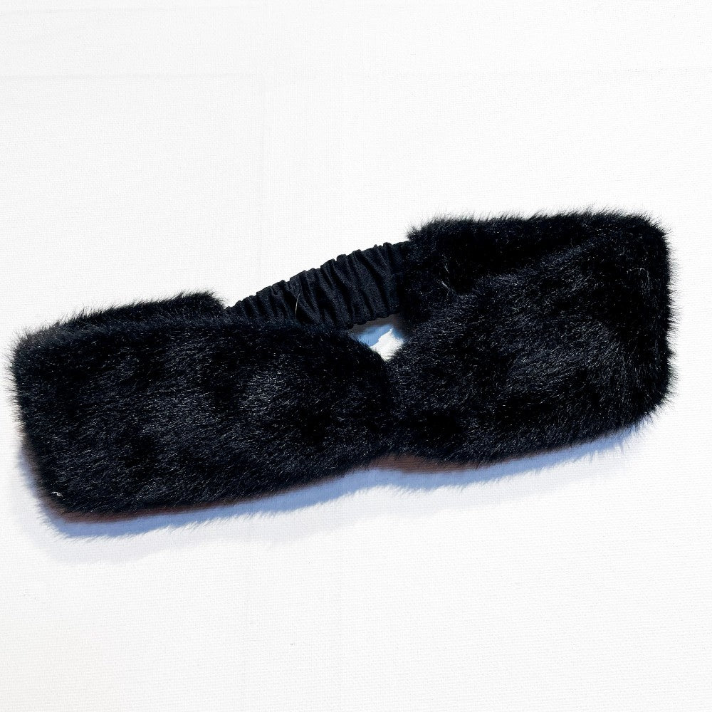 Black Fur Bow 6-12M|145886