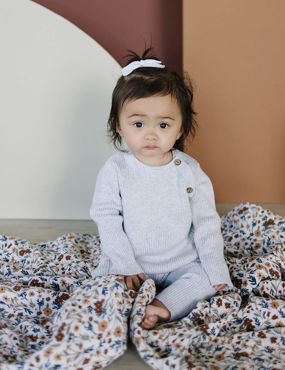 Mebie Baby - Heather Grey Knit Layette Set|91195