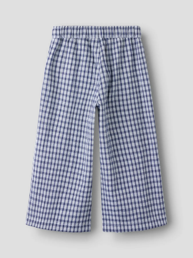 Name It - Navy Gingham Wide Leg Pant|208114