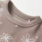 Little Bipsy - Floral Ribbed Lettuce Hem Tee - Mushroom|149336