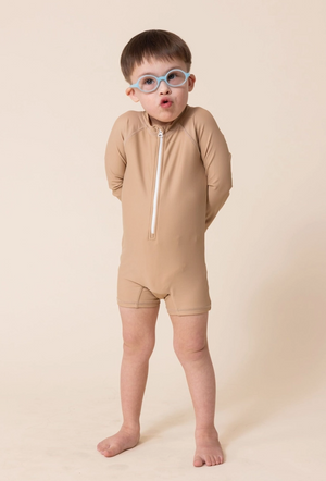 Roco Swim - Zip Up Rashguard Brown|91711