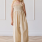 Organic Cotton Arabella Jumpsuit - Gingham Pale Khaki|155006