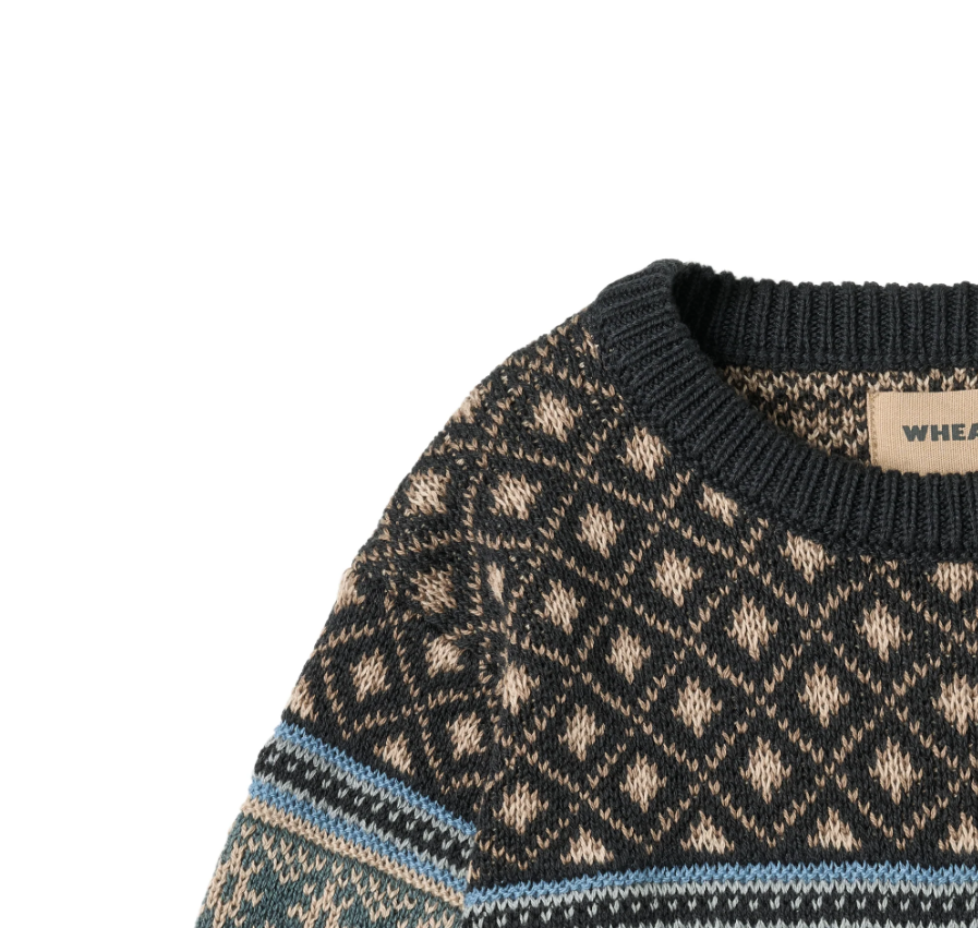 Wheat - Jaquard Pullover Julius navy|164428