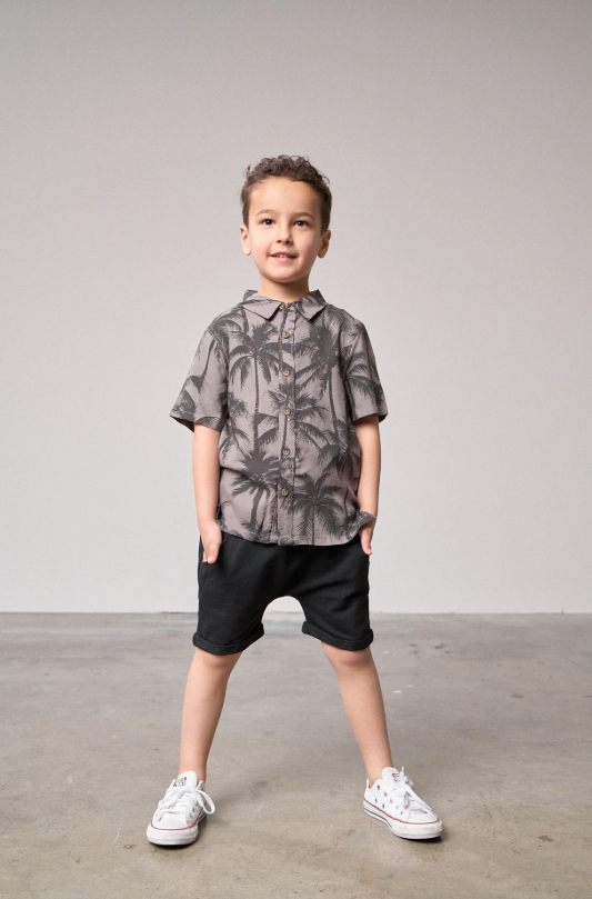 Little Bipsy - Palm Print Button Up|138016