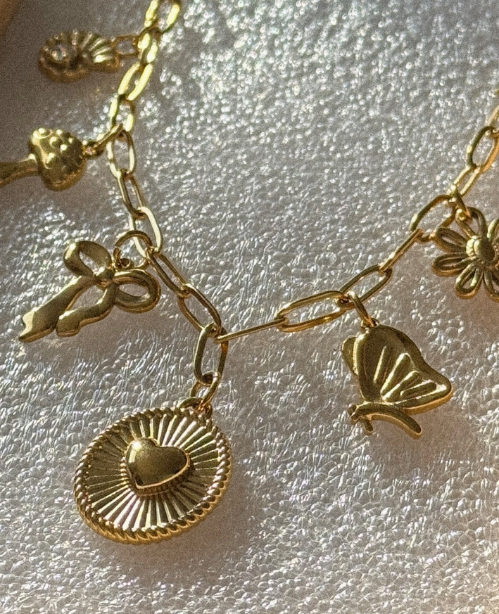 Sweetheart Charm Necklace -18K PVD Gold Plating|186988