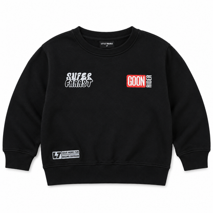 Little Trouble - Too Fast Crewneck Black
