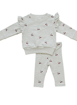 Mebie Baby - Cherry Ruffle French Terry Set|185317