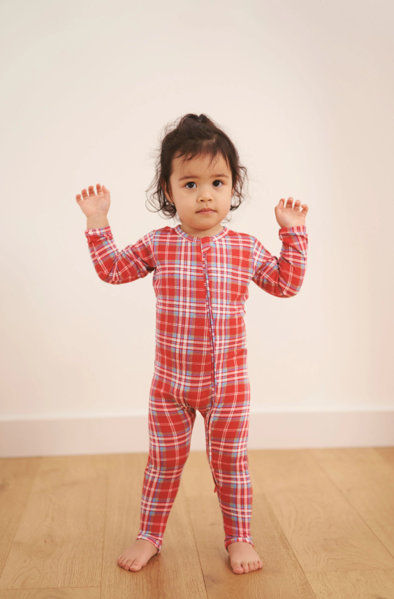 Bambie & Birdie - Zipper Sleeper - RED PLAID|171150