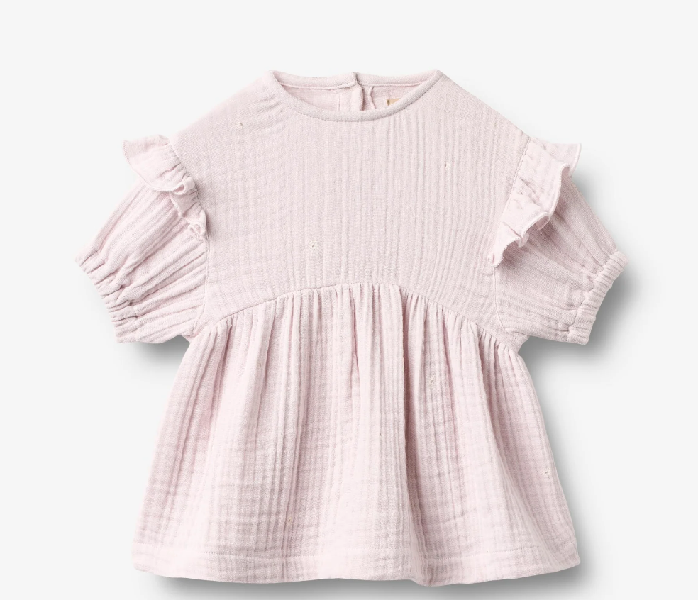 Wheat - Dress 3/4 Sleeve Gro purple light flowers|197172
