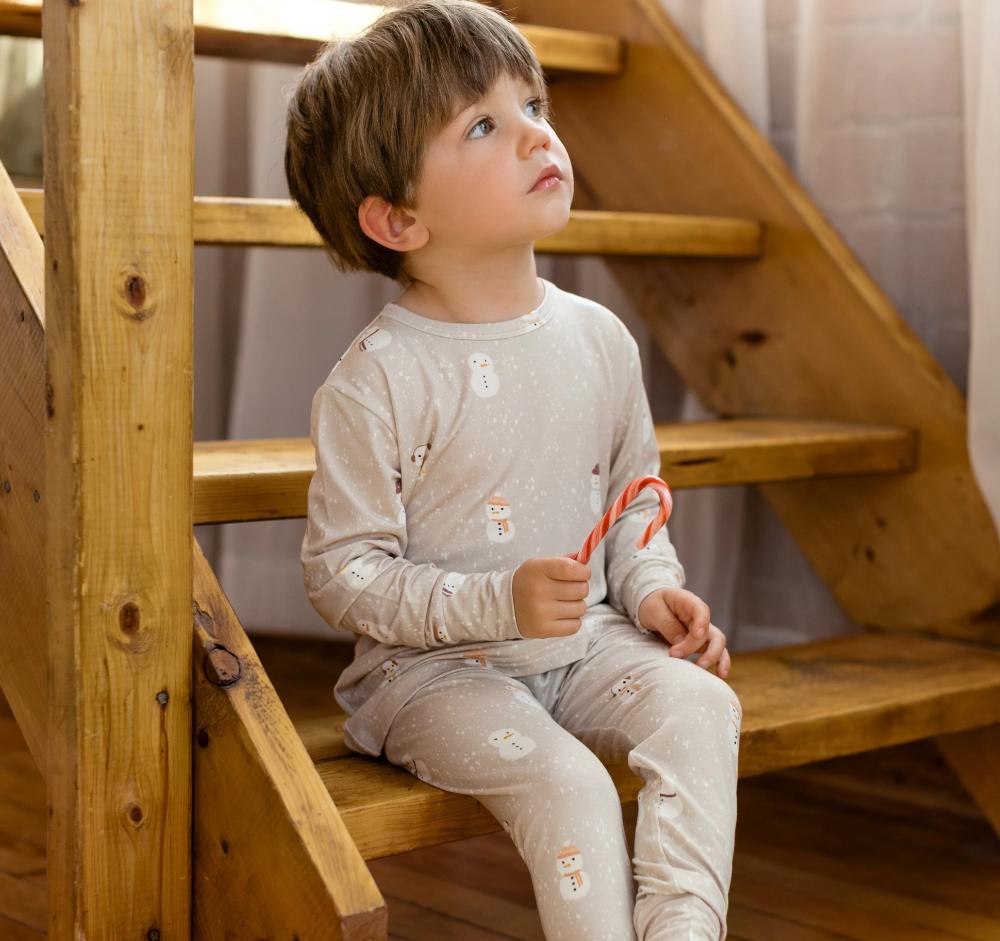 Roobear - Snowy Snowman Bamboo Two-Piece PJs|173344