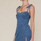 Sky To Moon - Denim Mini Dress|215028